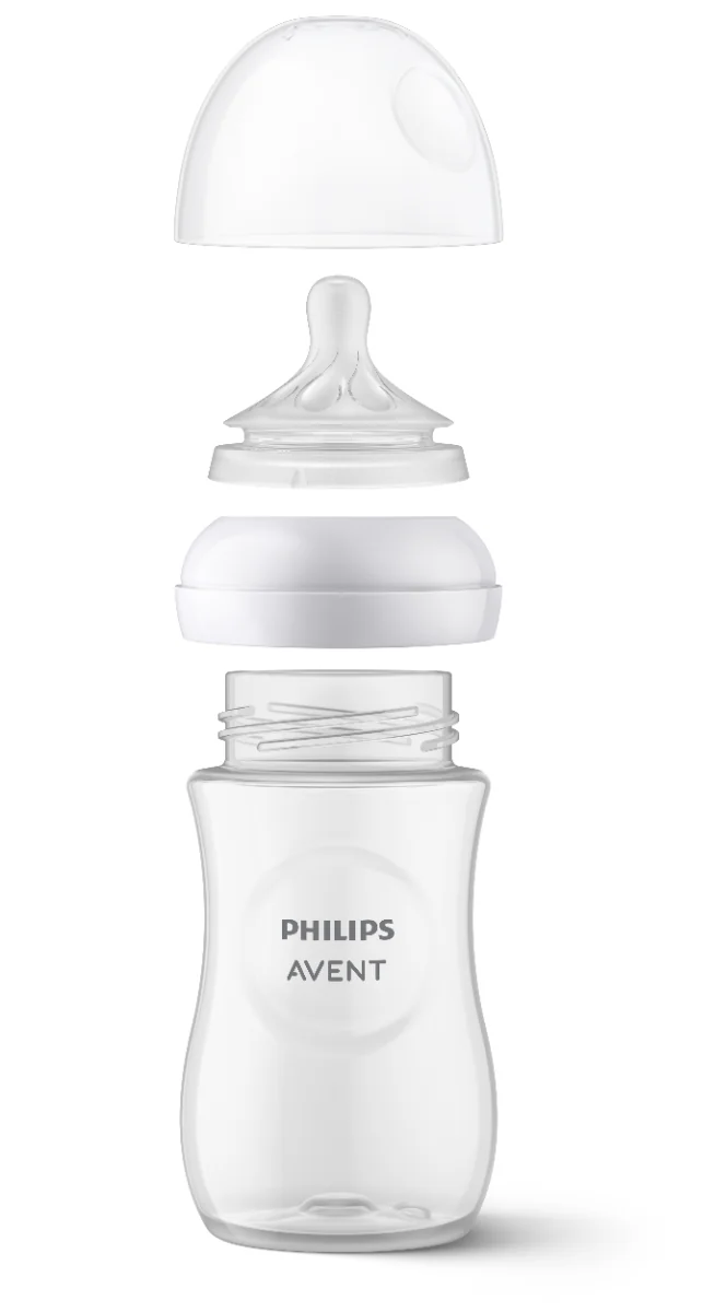 Set biberoane sticla Natural Response SCD878/11, 1x120ml + 2x240ml + 1x Suzeta, Philips Avent