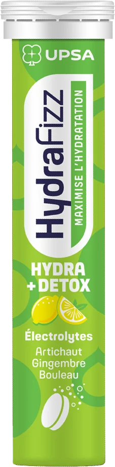 Electroliti cu aroma de lamaie Hydrafizz Hydra Detox, 16 comprimate efervescente, Upsa