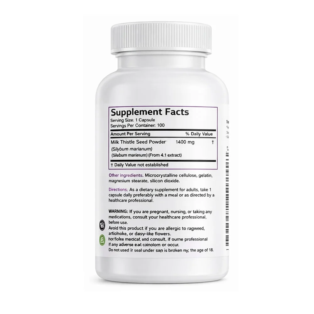 Silimarina Milk Thistle 1400mg, 100 capsule, Bronson Laboratories