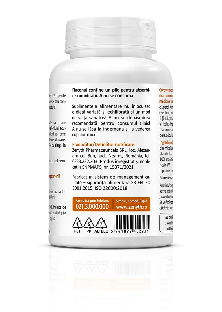 Cordyceps CS-4, 60 capsule vegetale, Zenyth