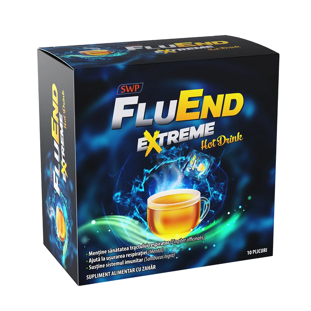 Fluend Extreme Hot Drink, 10 plicuri, Sun Wave Pharma