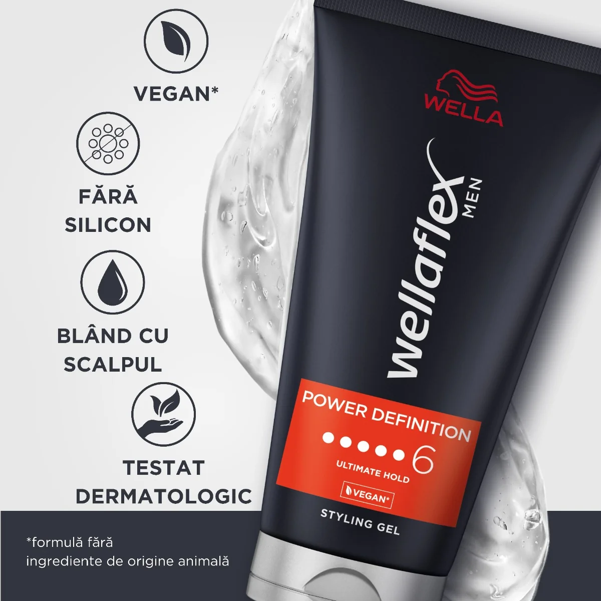 Gel pentru par cu grad de fixare 6 Men Power Definition Wellaflex, 150ml, Wella