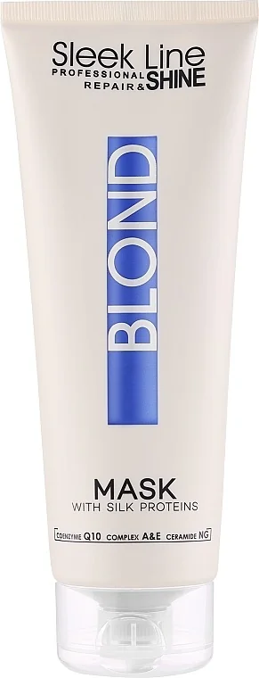 Masca pentru par blond cu pigment neutralizant albastru, 250ml, Sleek Line