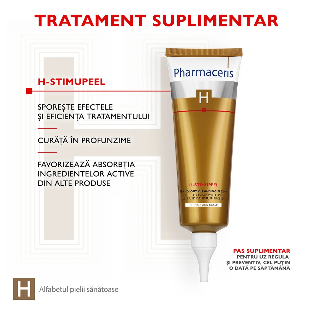 Peeling curatare pentru scalp cu matreata si caderea parului Stimupeel H, 125ml, Pharmaceris