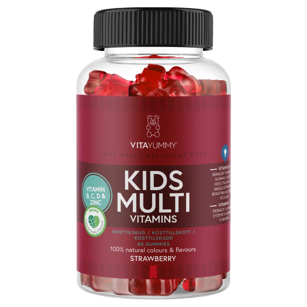 Multivitamine Kids cu aroma de capsuni, 60 jeleuri, Vitayummy