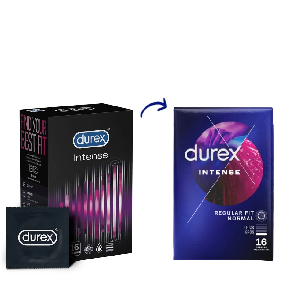 Prezervative Intense Orgasmic, 16 bucati, Durex