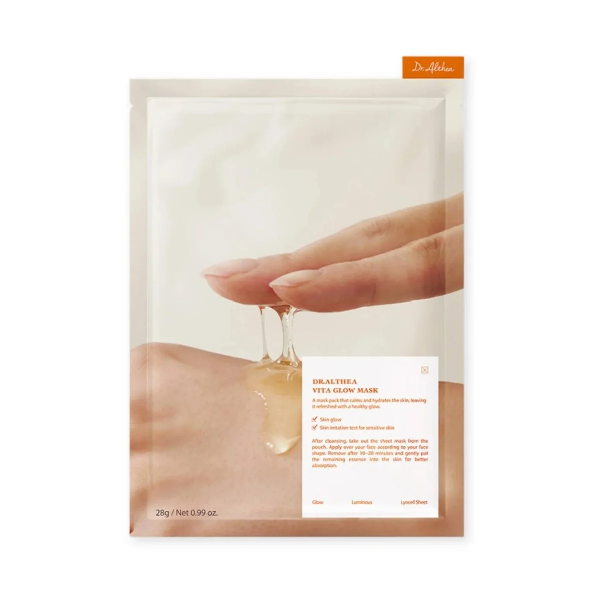 Masca servetel calmanta pentru ten sensibil Vita Glow, 28gr, Dr. Althea