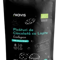Picaturi de ciocolata cu lapte ecologice, 125g, Niavis