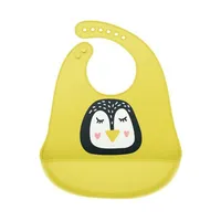 Bavetica din silicon cu buzunar cu model de pinguin, 1 bucata, Coccorito