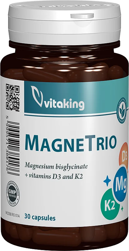 MagneTrio Vitamina K2 + Magneziu + Vitamina D3, 30 capsule, Vitaking