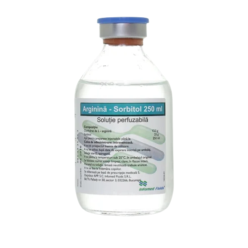 Arginina Sorbitol solutie 250ml, 12 flacoane, Infomed