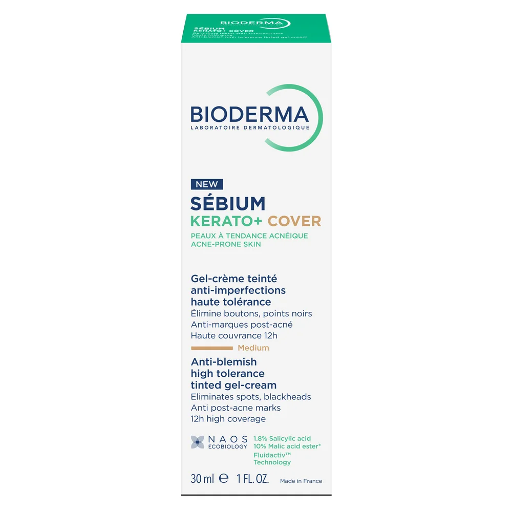 Gel crema nuantatoare anti-imperfectiuni Sebium Kerato+ Cover, 30 ml, Bioderma