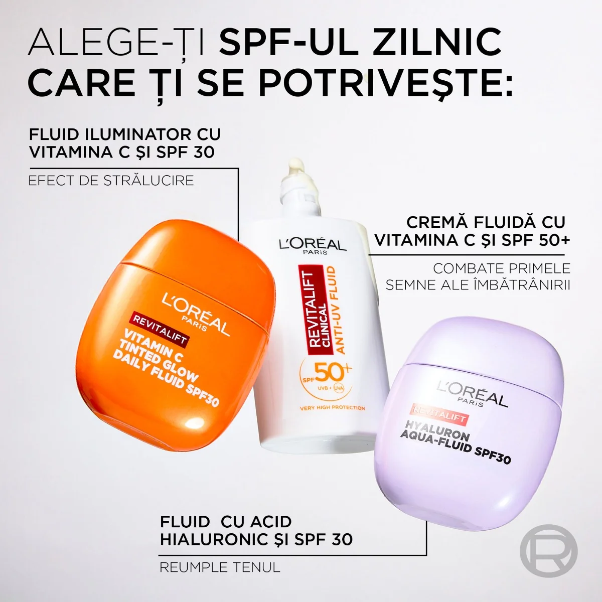 Fluid colorat cu factor de protectie solara SPF30 Revitalift Vitamin C Tinted Glow, 40ml, L'Oreal Paris