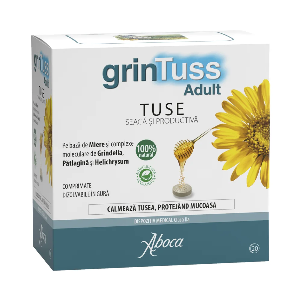 Comprimate pentru tuse Grintuss, 20 tablete, Aboca