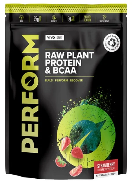 Proteine vegetale si BCAA cu aroma de Capsuni si Vanilie Perform, 988g, Vivo