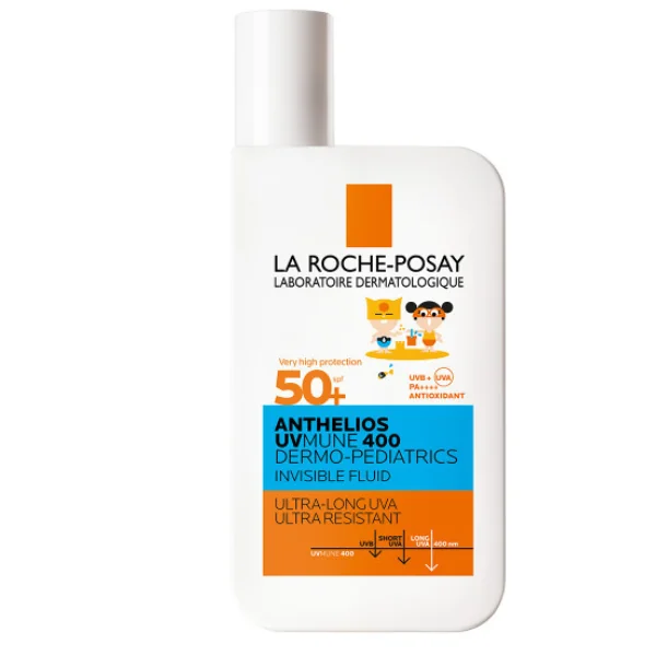 Fluid invizibil cu protectie solara potrivit pentru pielea copiilor SPF50+ Anthelios UVMUNE 400 , 50ml, La Roche-Posay