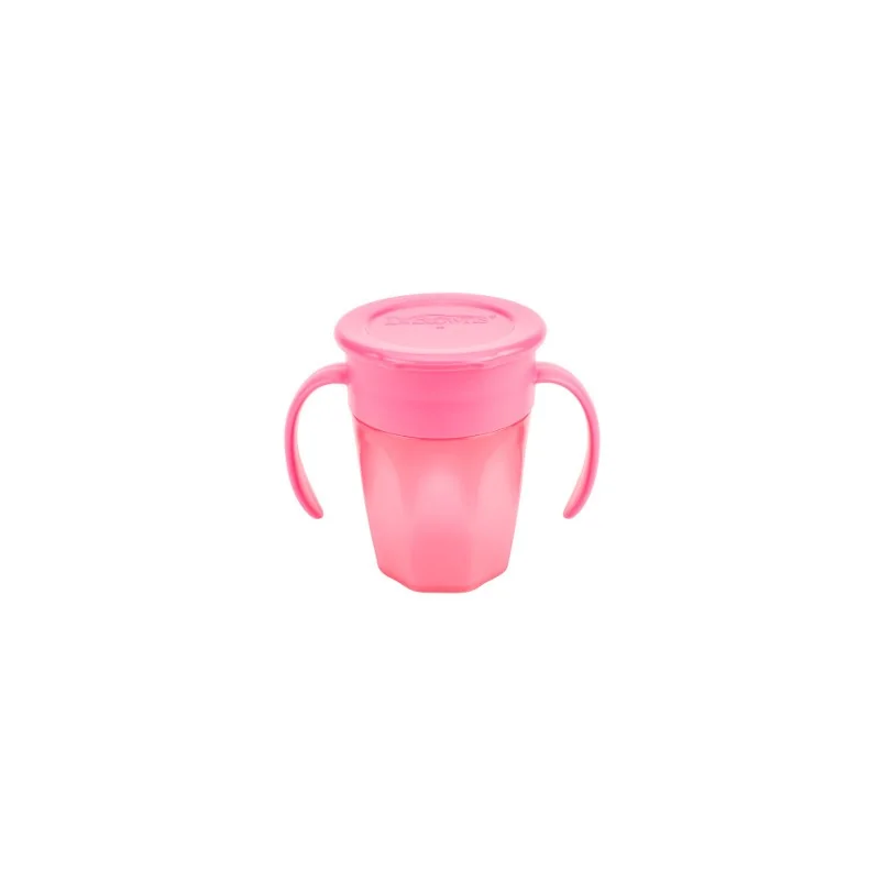 Canita roz cu manere Cheers 360, 200ml, Dr. Brown's