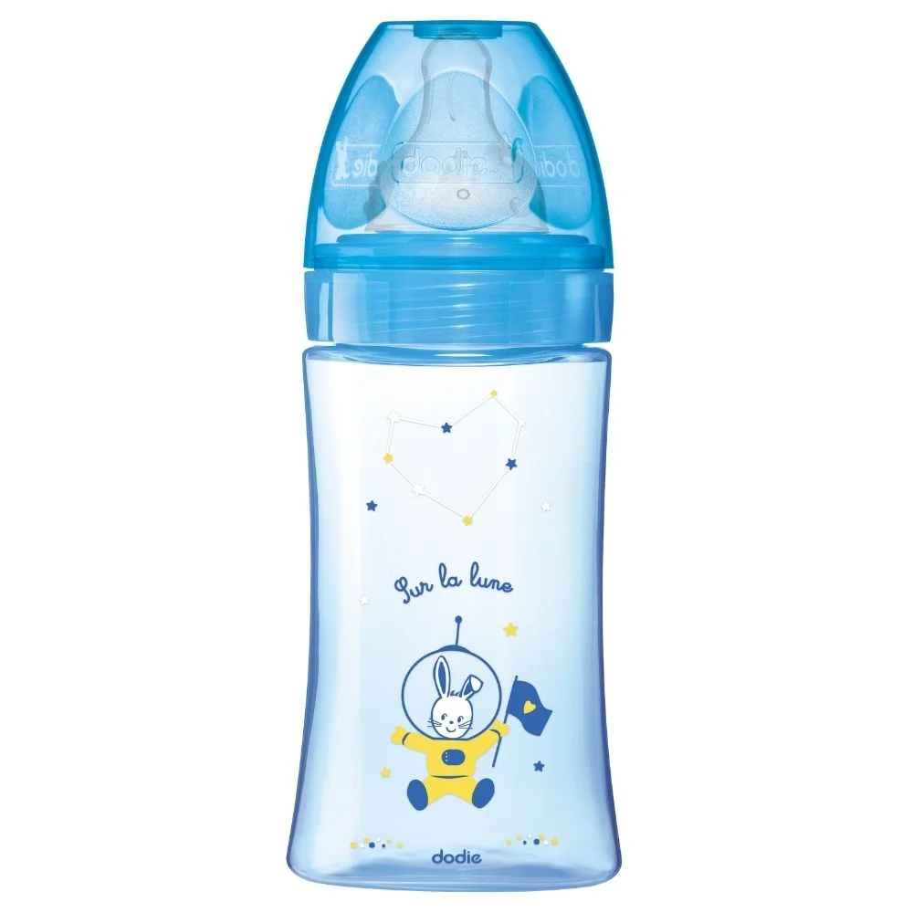 Biberon pentru initiere anti-colici 0-6 luni Debit 2 Cosmonaut, 270ml, Dodie 