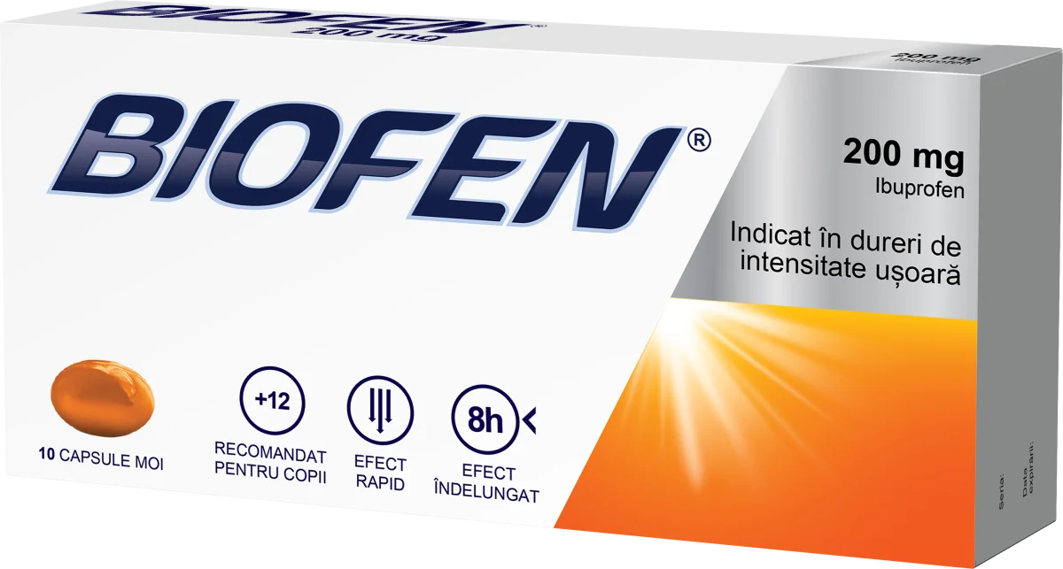 Biofen 200mg, 10 capsule moi, Biofarm