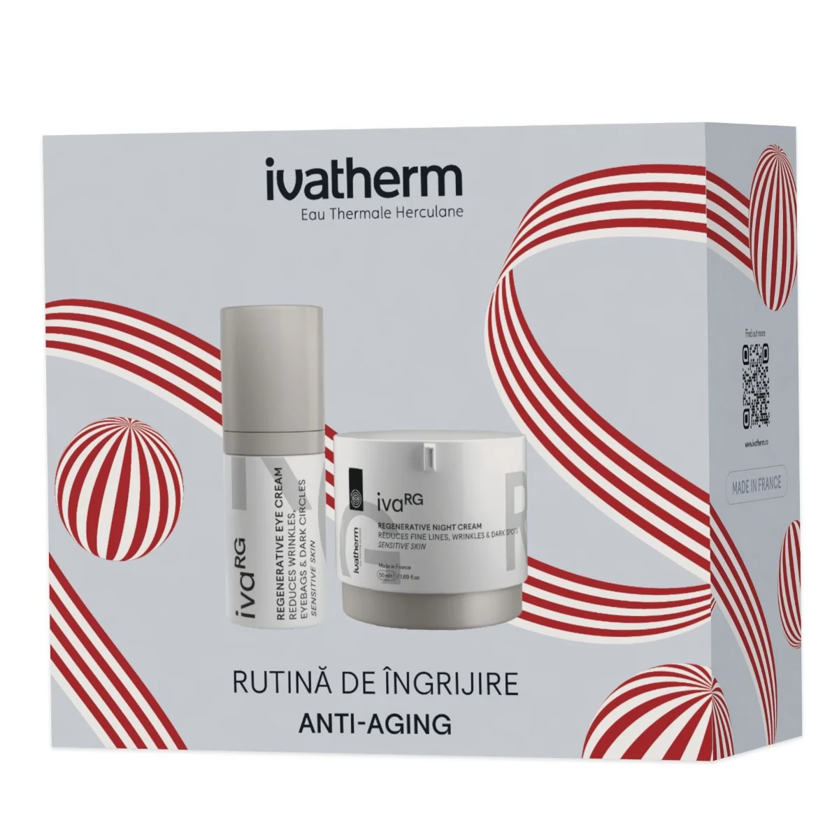 Pachet Crema de noapte regeneranta IvaRG 50ml + Crema contur ochi IvaRG 15ml, Ivatherm
