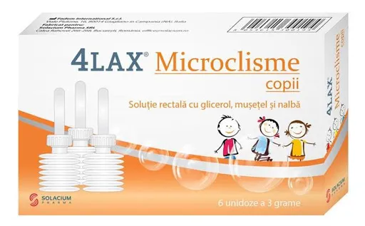 Microclisme pentru copii 4Lax, 6 unidoze, Solacium