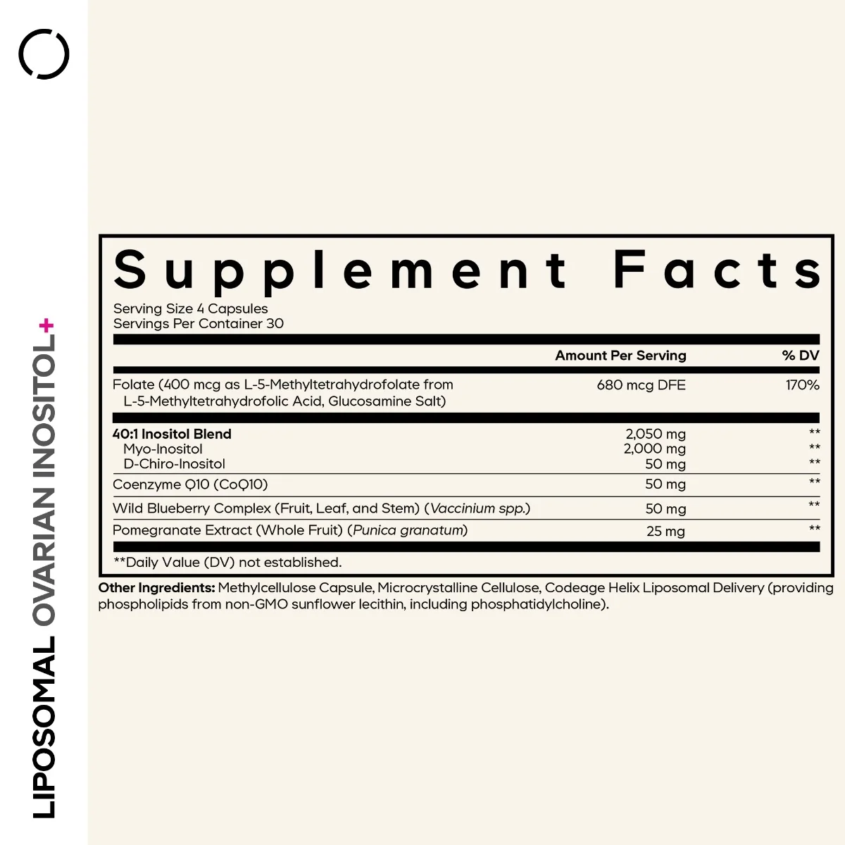 Liposomal Ovarian Inositol+ Myo-Inozitol Ovarian cu Coenzima Q10, 120 capsule, CodeAge