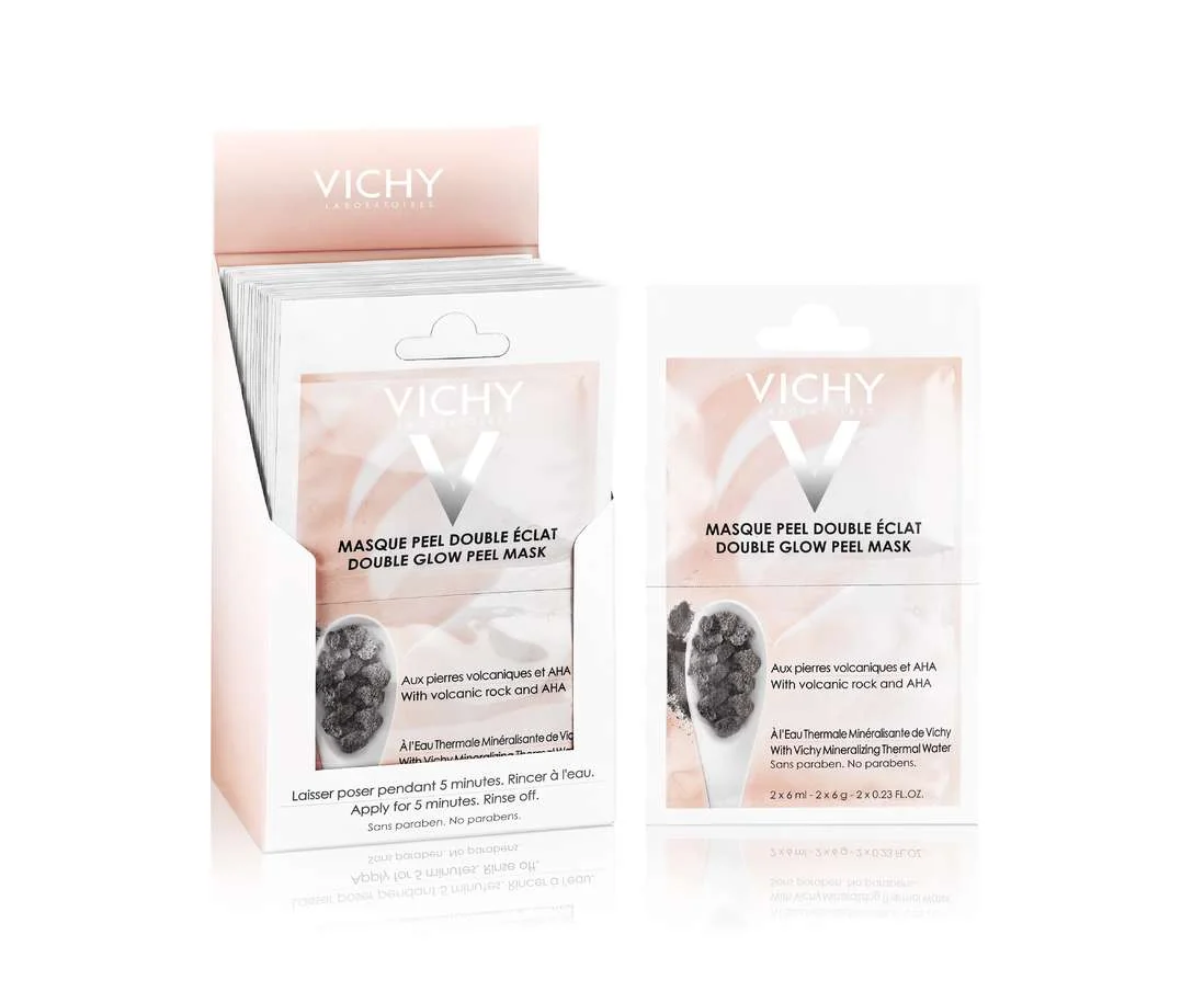 Masca minerala de fata exfolianta cu efect iluminator, 2x6ml, Vichy