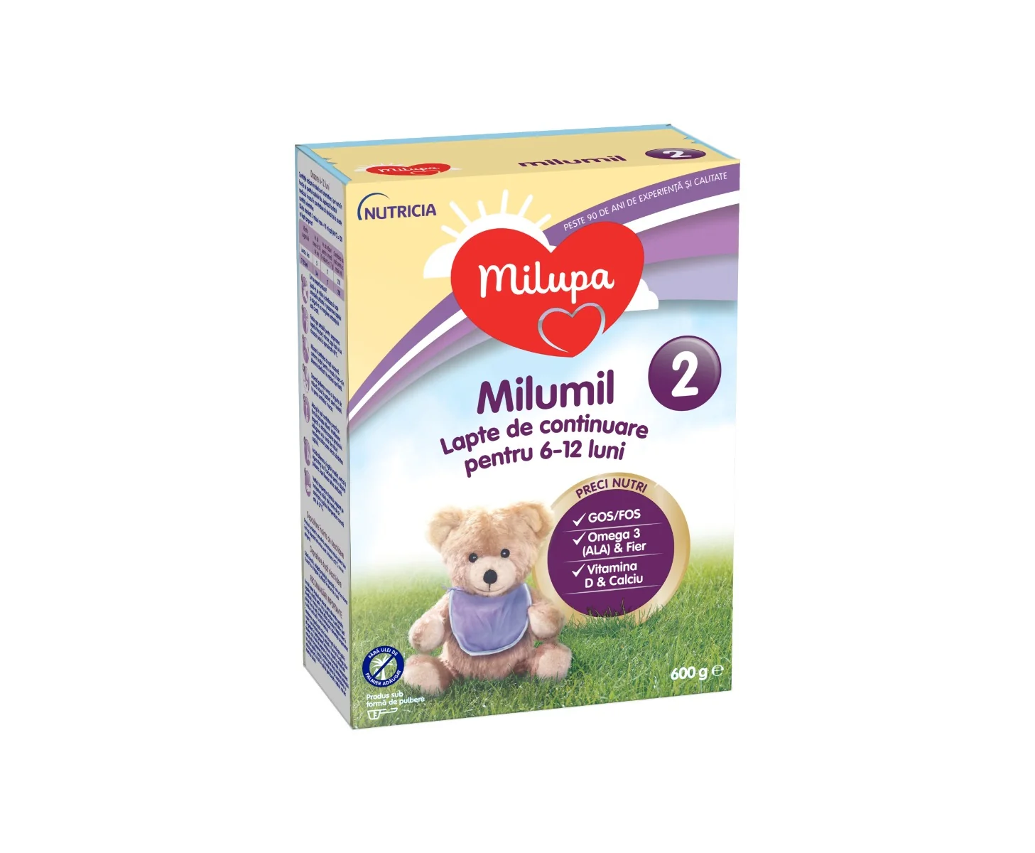 Lapte pentru continuare pentru 6-12 luni Milumil 2, 600g, Milupa