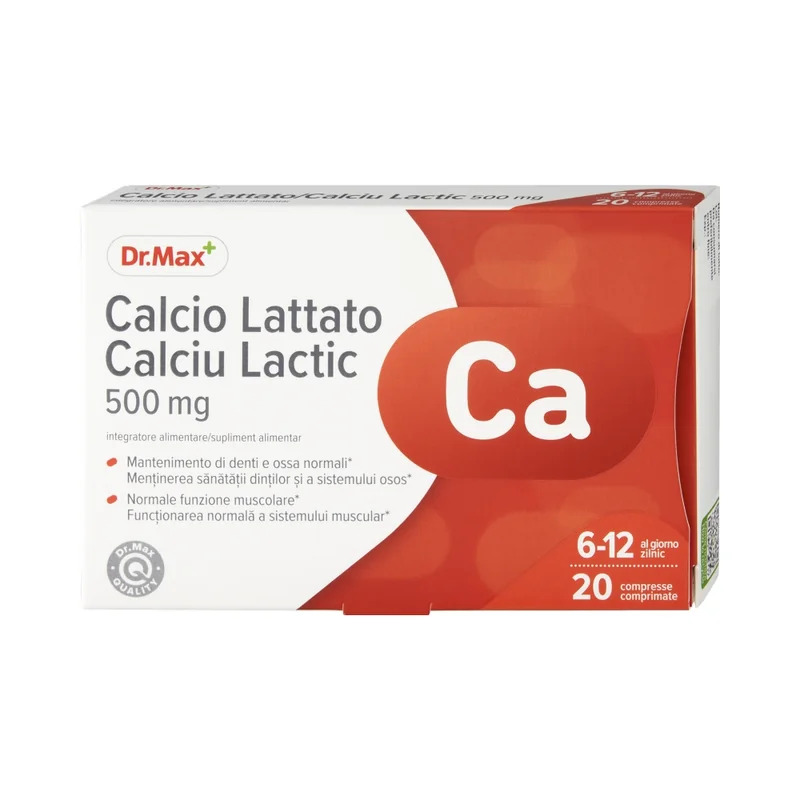 Dr. Max Calciu lactic, 20 comprimate