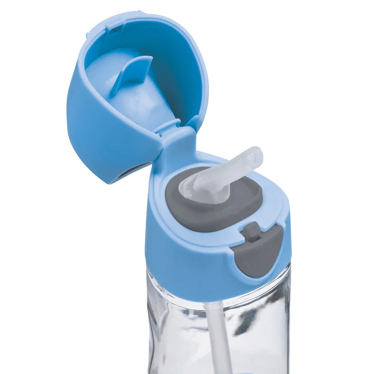 Cana cu pai pentru +9 luni Albastru, 450ml, Bbox