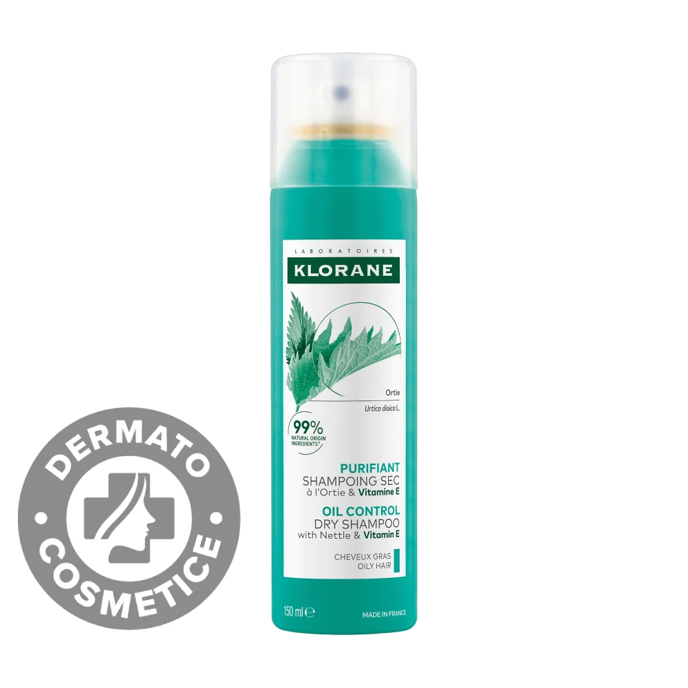 Sampon uscat cu urzica si vitamina E, 150ml, Klorane
