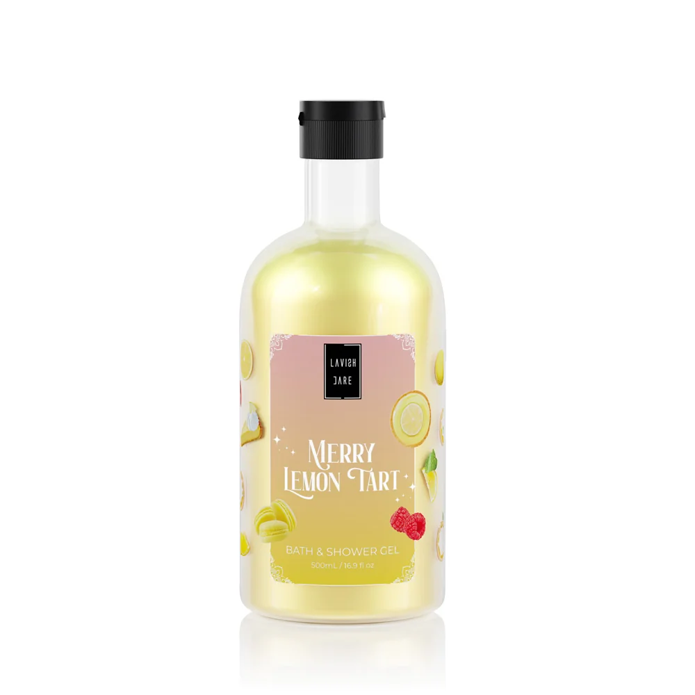 Pachet Gel de dus 500ml + Lotiune de corp 300ml Merry Lemon Tart, Lavish Care