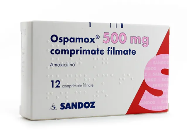 Ospamox 500mg, 12 comprimate filmate, Sandoz 