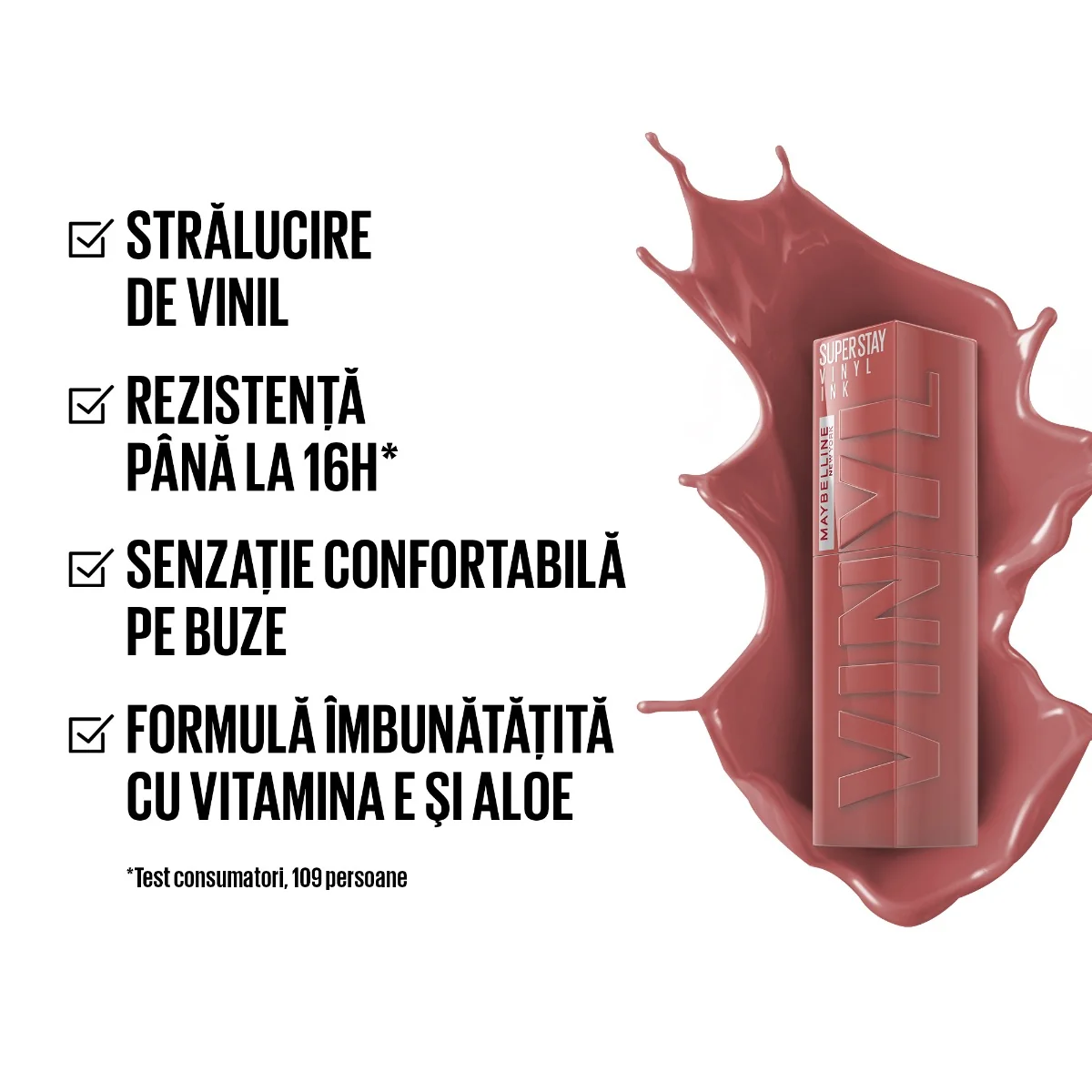 Ruj lichid rezistent cu stralucire de vinil Superstay Ink 35 Cheeky, 4.2ml, Maybelline