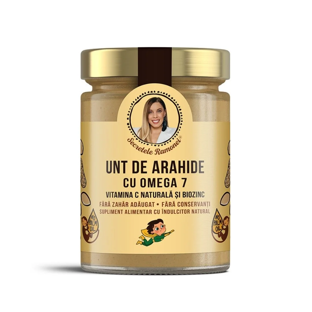 Pasta de arahide cu Omega 7, Vitamina C naturala si biozinc, 350g, Laboratoarele Remedia