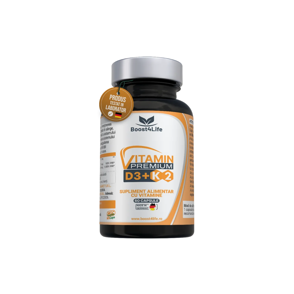 Vitamina D3 + K2 Premium MGCaps®, 60 capsule, Boost4Life