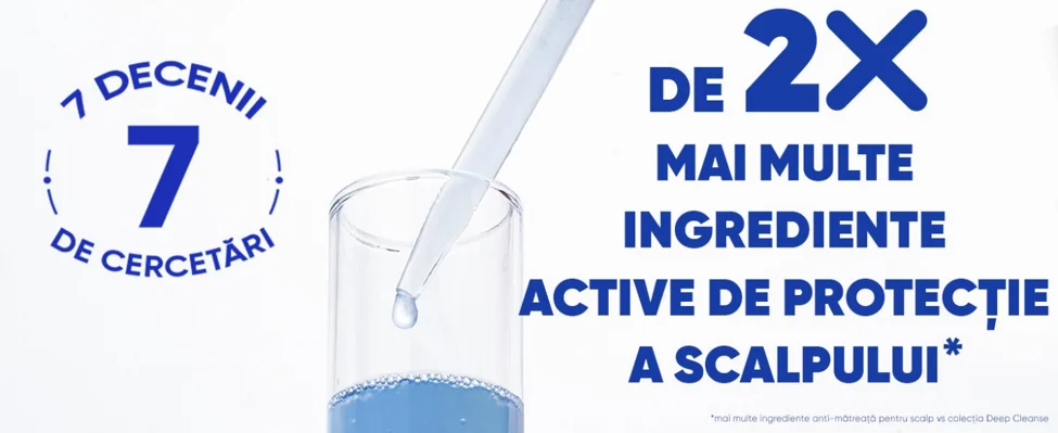 Ingrediente active pentru protectia scalpului, sustinute de 7 decenii de cercetare Head & Shoulders.