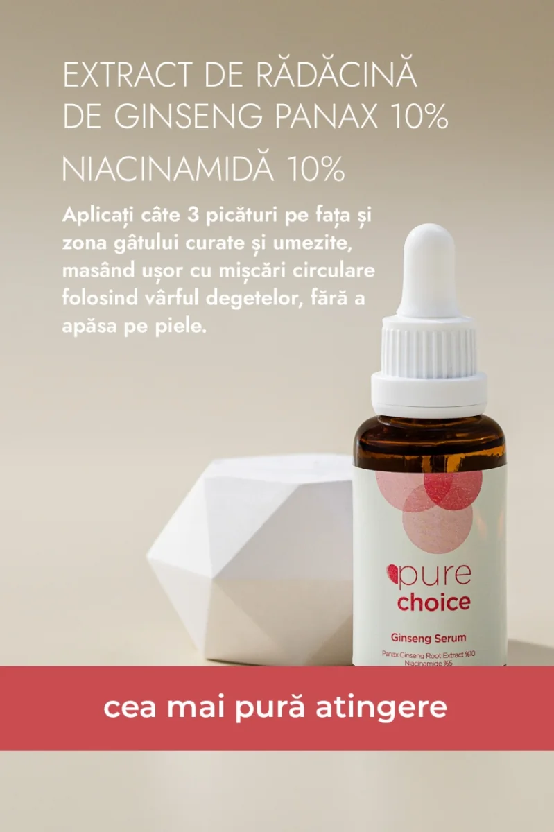 Ser ingrijire faciala cu Ginseng 10% si Niacinamida 5%, 30ml, Pure Choice