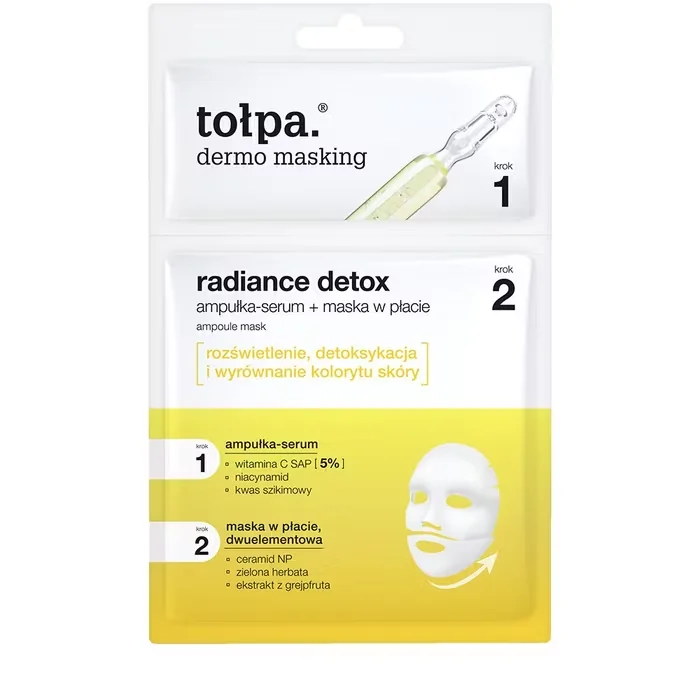 Masca-ser tip servetel in 2 pasi radiance detox Dermo Masking, 1 bucata, Tolpa