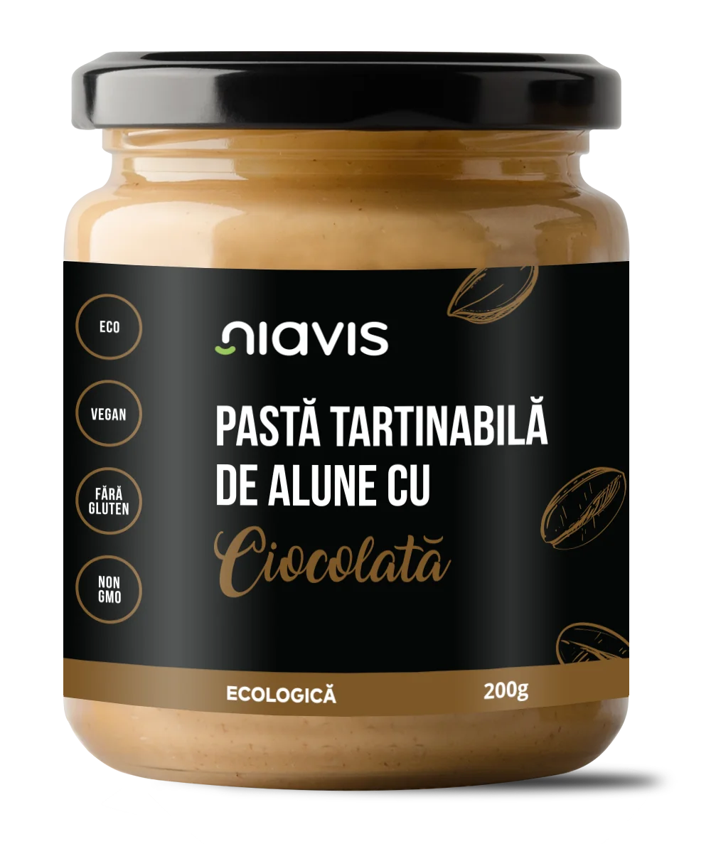 Pasta tartinabila de alune cu ciocolata ecologica, 200g, Niavis