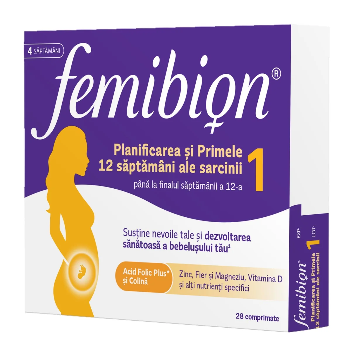 Femibion 1 Planificarea si Primele 12 Saptamani ale Sarcinii, 28 comprimate filmate