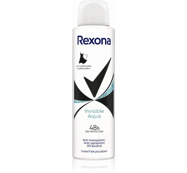 Deodorant spray Invisible Aqua, 150ml, Rexona
