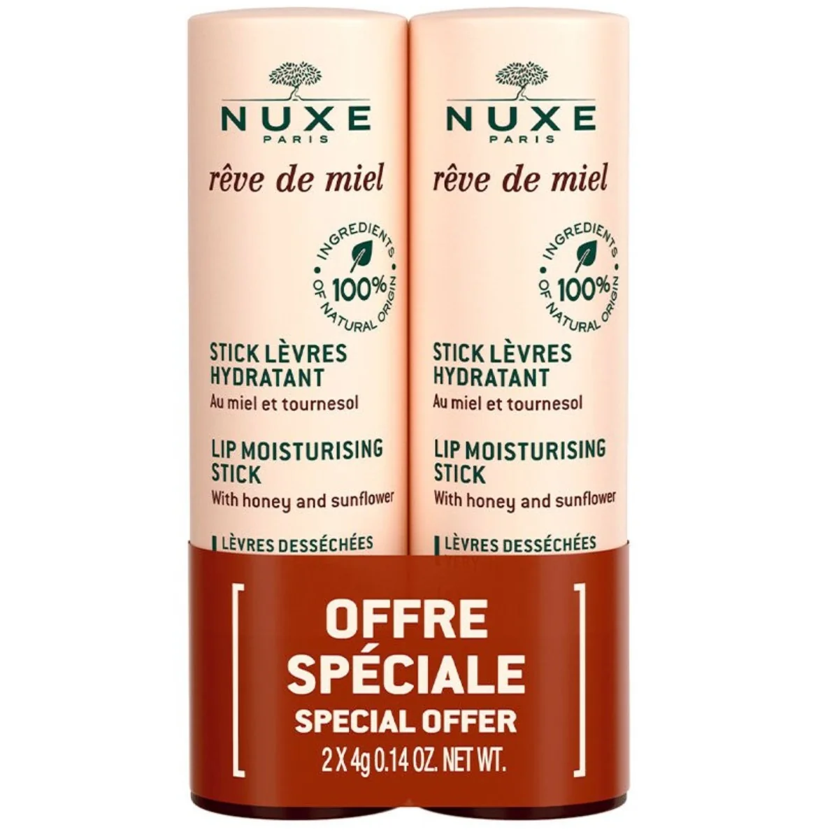 Pachet Duo Balsam de buze stick, 2x4g, Nuxe