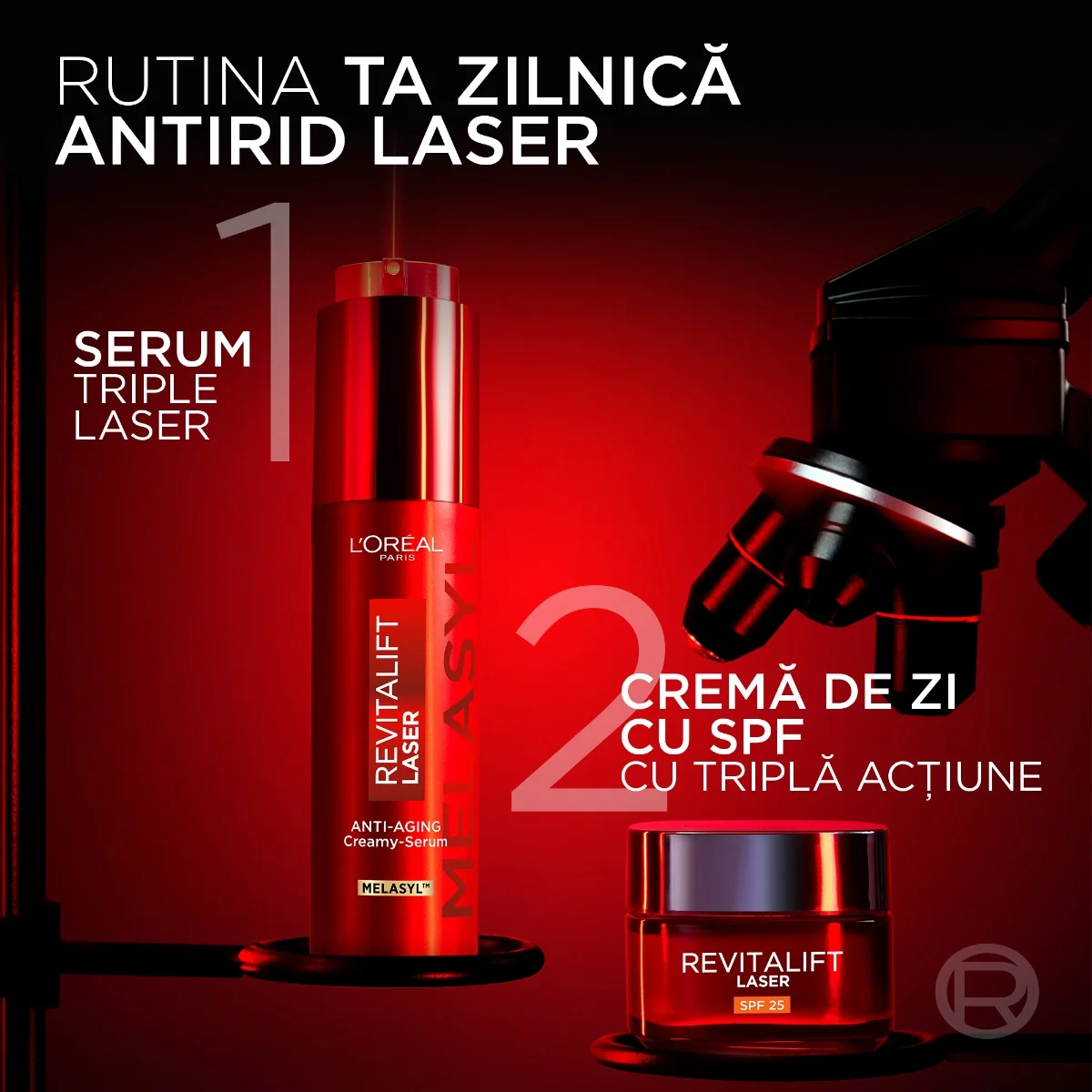Serum-crema anti-imbatranire Revitalift Laser Melasyl, 50ml, L'Oreal Paris