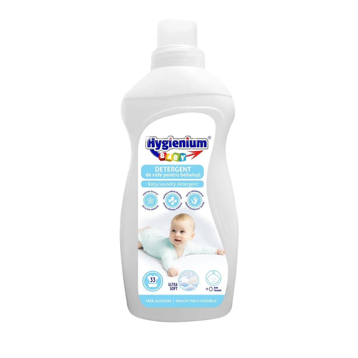 Detergent de rufe pentru bebelusi, 1l, Hygienium
