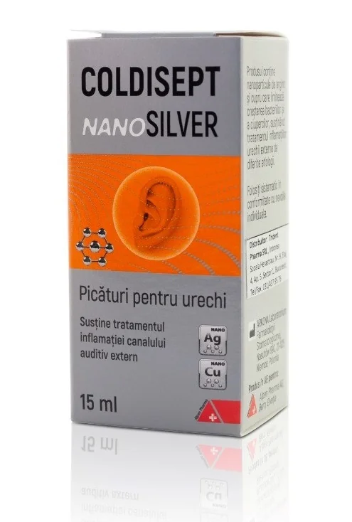 Picaturi auriculare Coldisept NanoSilver, 15ml, Arkona