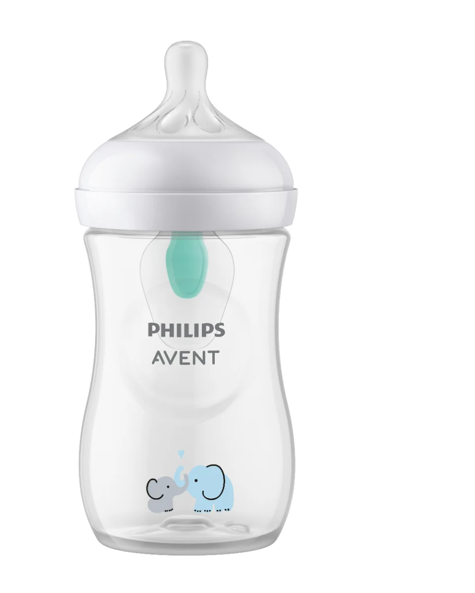 Biberon anti-colici model elefant pentru +1 luni Natural Response SCY673/81, 260ml, Philips Avent