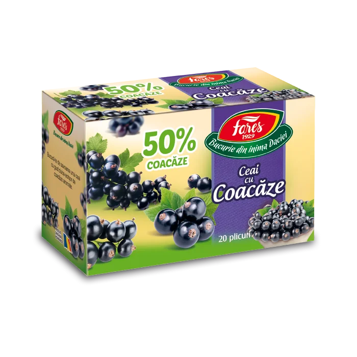 Ceai coacaze, 20 plicuri, Fares