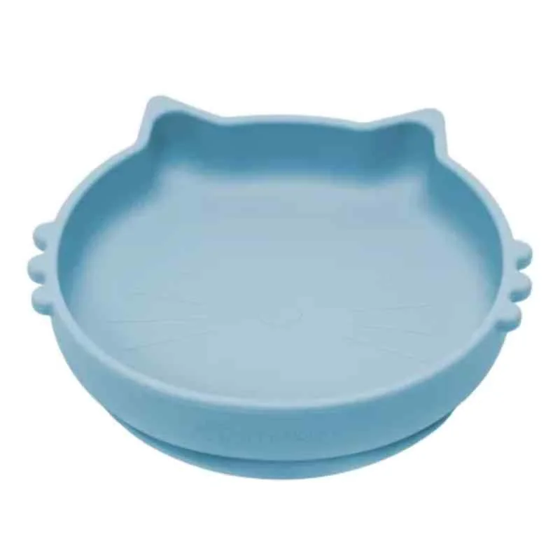 Bol din silicon Kitty II - Aqua Blue, 1 bucata, Appekids