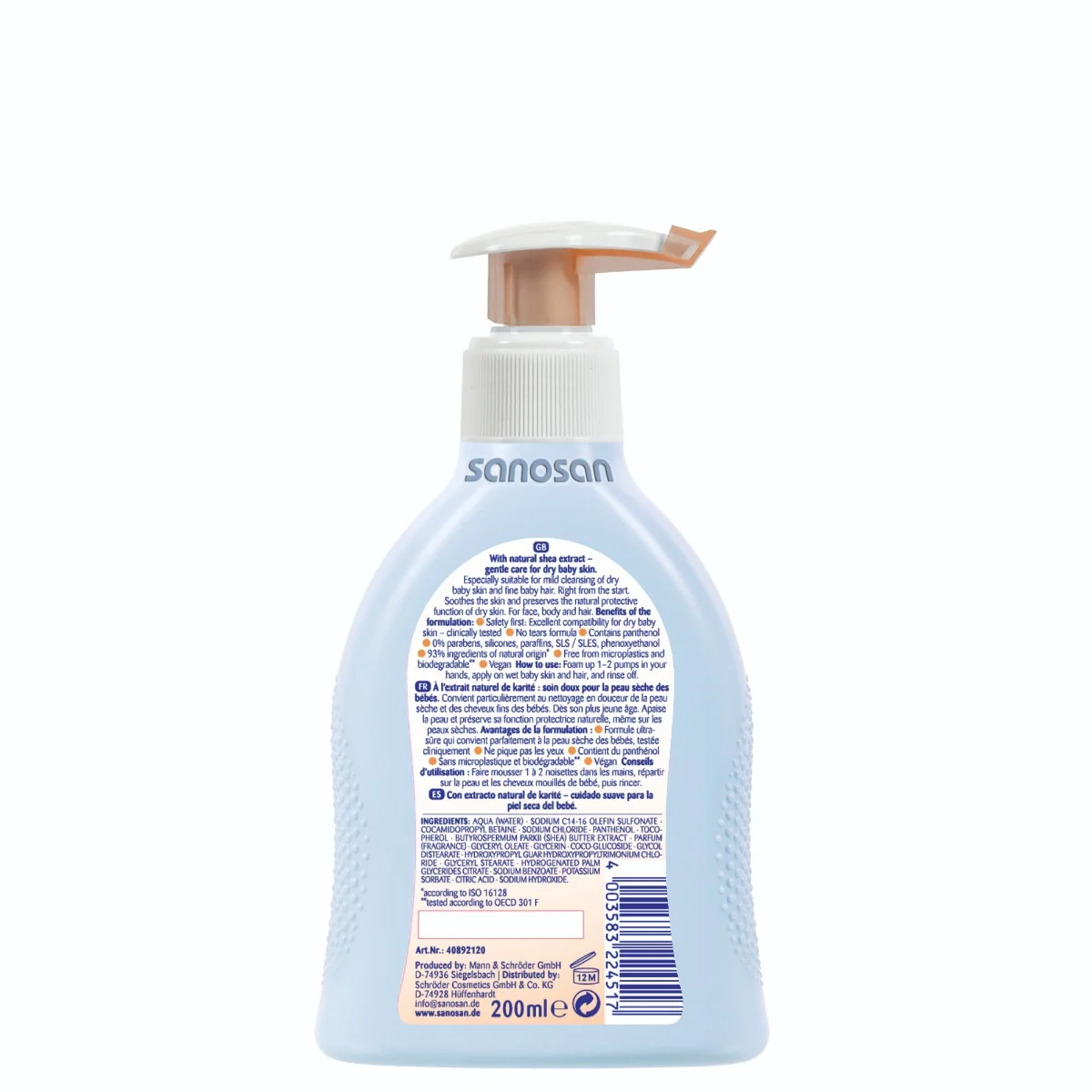 Lotiune nutritiva pentru piele uscata 0 luni+, 200ml, Sanosan
